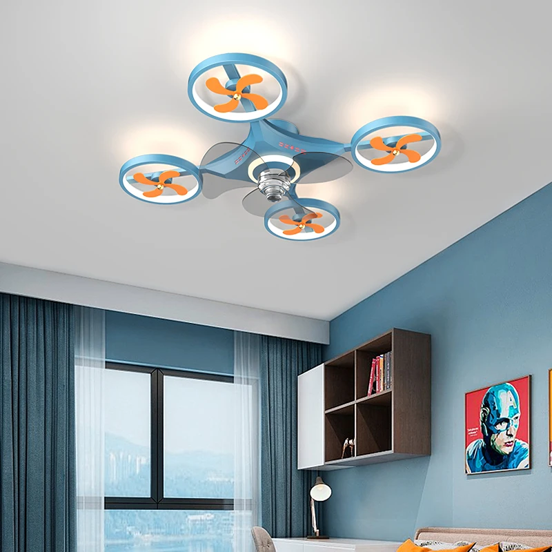 Детские светодиодные потолочные светильники с вентиляторами для мальчиков, детской комнаты, спальни, светодиодные потолочные вентиляторы,...