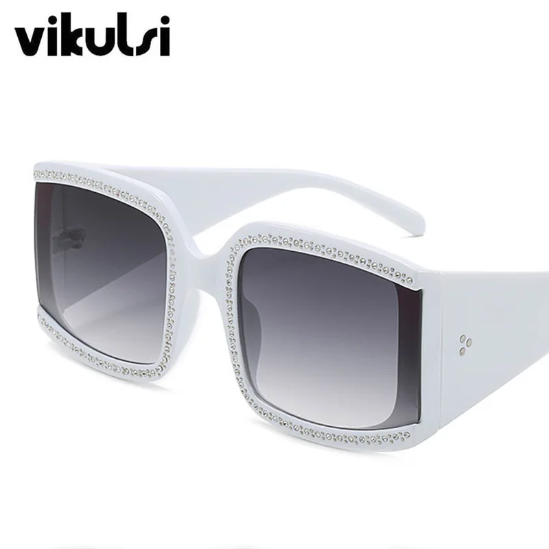 Новая модель квадратных солнцезащитных очков с бриллиантами для женщин