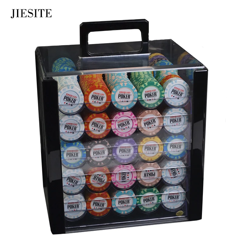 600/1000 шт керамические фишки комплекты с акриловым казино Корона В наличии 14