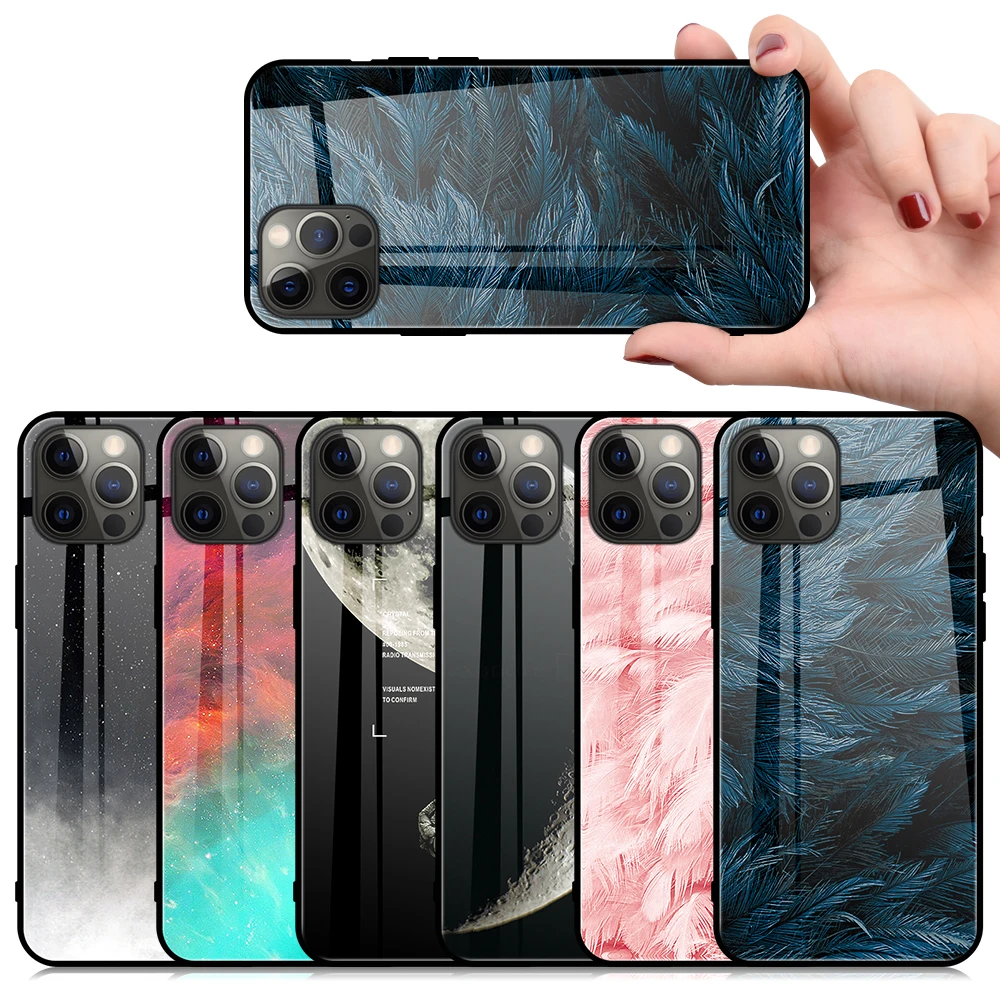 Чехол для iPhone 13 12 Pro Max 13Pro 6 1 дюйма из закаленного стекла | Мобильные телефоны и