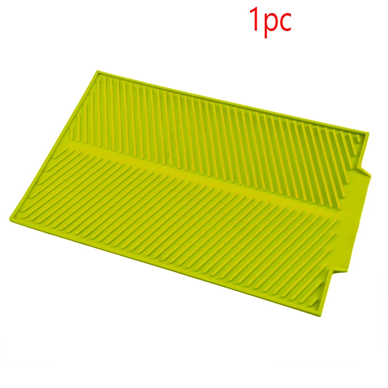 1pc-green Силиконовый квадратный коврик для сушки посуды премиум-класса, термостойкая посуда для посуды, прочная Подушка, коврик для посуды, Настольный коврик - Цвет: 1pc-green