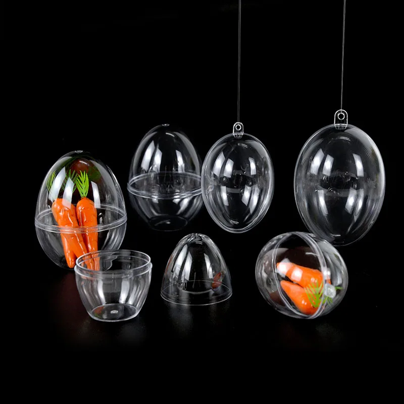 

5pcs/lot Egg Shape Acrylic Transparent Ball Clear Plastic Ball Wedding Candy Box Favors DIY Easter Home Party Gift Package Box