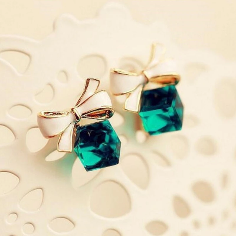 Новинка 2021 ювелирные изделия модные золотые серьги банты с кубиками и