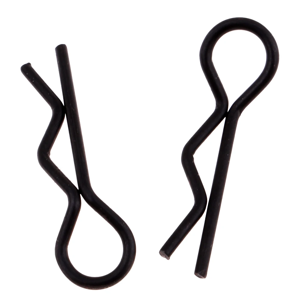 50 PCS RC Car Black Metal Bodyshell Clips Pins R Shape for Traxxas TRX4 1/10 Buggy Rock Crawler Vehicle Models |