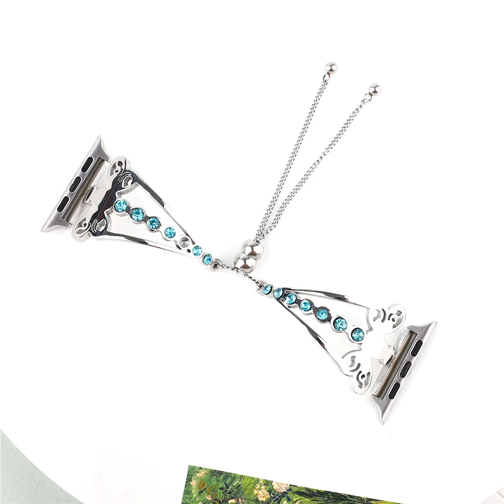 

Luxury Diamond Bracelet Band for Apple Watch SE Series 6 5 4 3 2 1 Strap Women Gilrs 38mm 40mm 42mm 44mm Metal Link Belt
