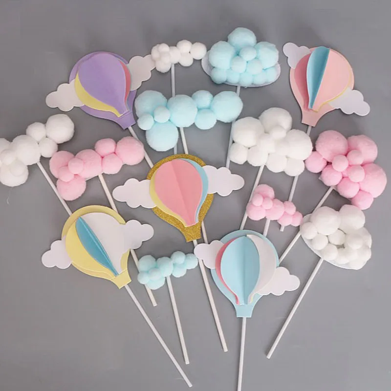 10 шт. Топпер для торта персонализированное облако радуга воздушный шар топперы