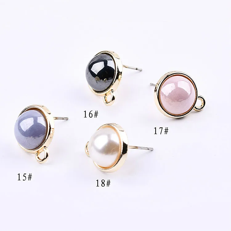 DIY handmade accessories alloy bright light color pearl earrings material pendant | Украшения и аксессуары