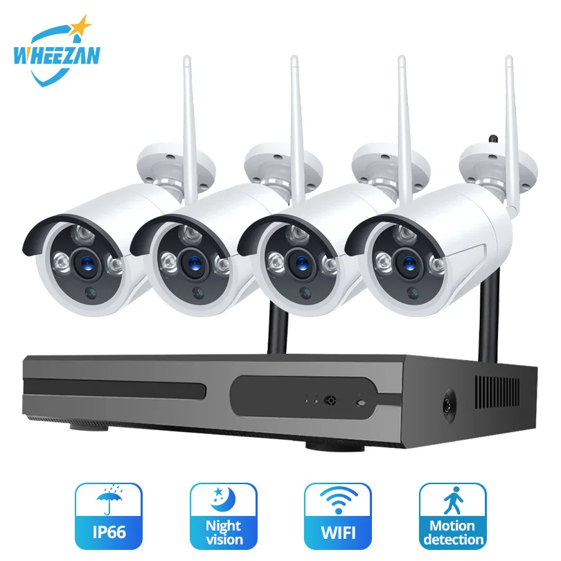 Wheezan CCTV система безопасности камера беспроводной комплект 1080P 4CH Wifi домашний