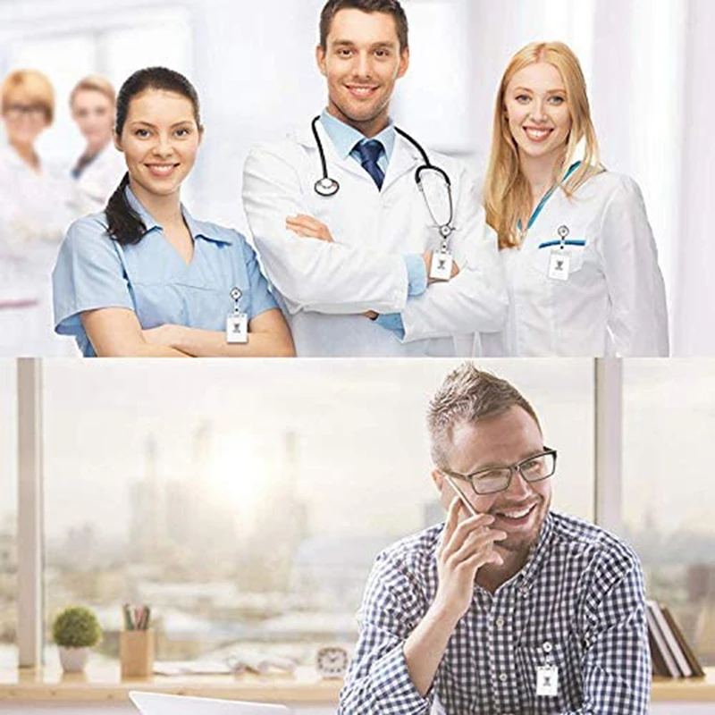 3PCS Badge Reels Retractable Flower Holder with Alligator Clip Id Name Tag Holders for Office Worker Nurses | Канцтовары для офиса