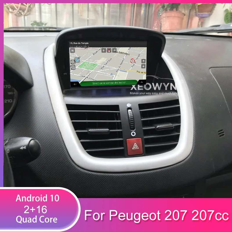 7 &quotAndroid 10 Автомобильный DVD стерео для peugeot 207 2007 2014 авто радио GPS Навигация Аудио