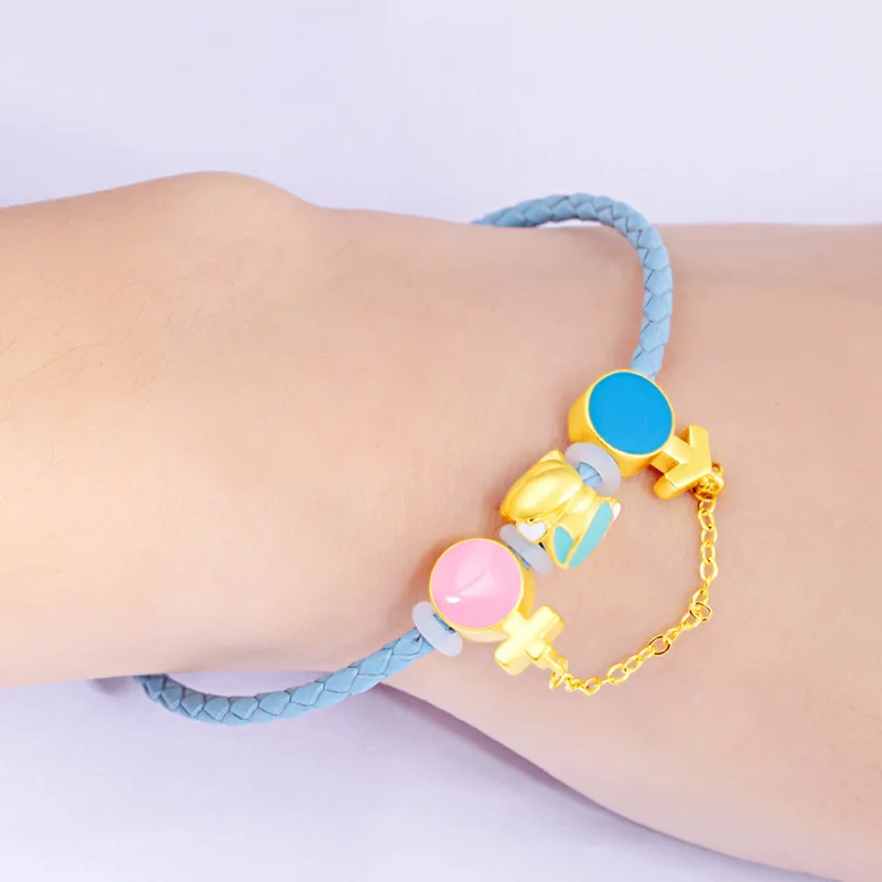 

Royal Blue Porcelain Glass Bracelet DIY Male and Female Gender Sign Large Hole Beaded Vietnam Sand Gold Beaded Jewelry Bracelet
