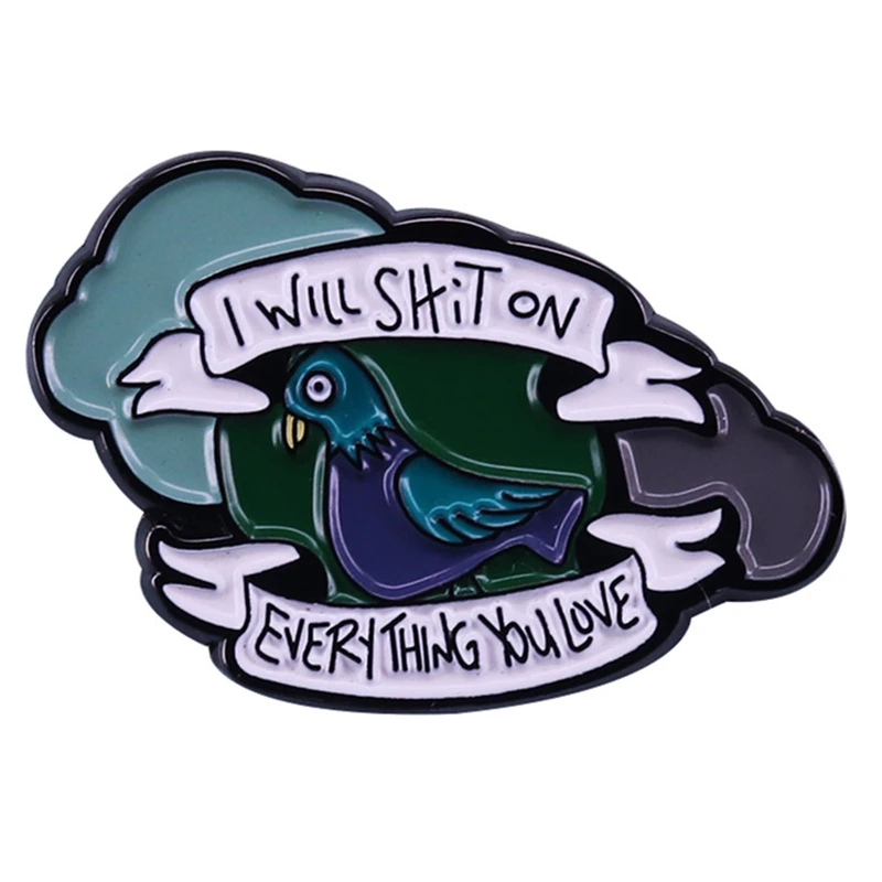 

Cartoons Funny Dove Humor Pigeon Enamel Brooch Pins Badge Lapel Pin Alloy Metal Fashion Jewelry Accessories Gifts