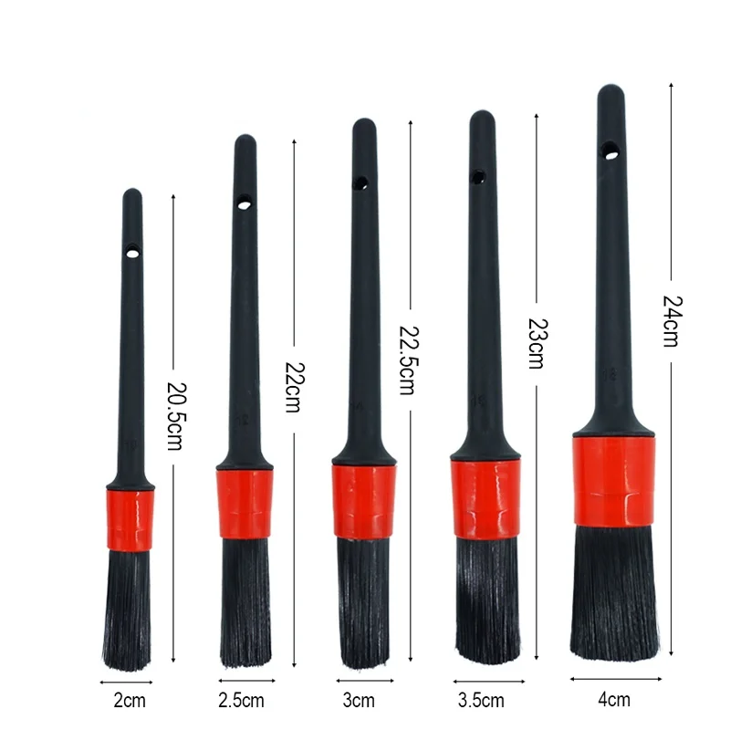 

5PCS Car Detailing Brushes Cleaning Brush Set for Cleaning Wheels Tire Interior Exterior Leather Air Vents Car Cleaning Kit Tool