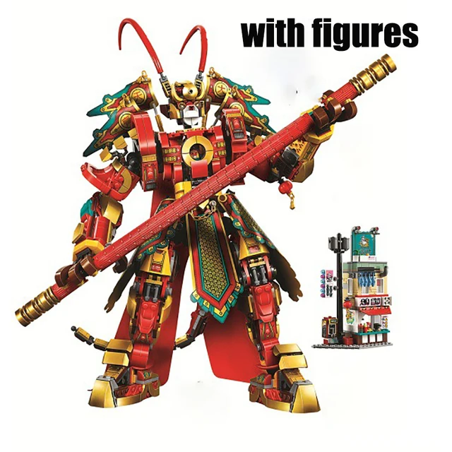 MonkeyKid серия Обезьяна Король Золотой мех строительные блоки Путешествие на Запад солнце Wukong робот мейка Кирпичи игрушки для мальчиков подарки