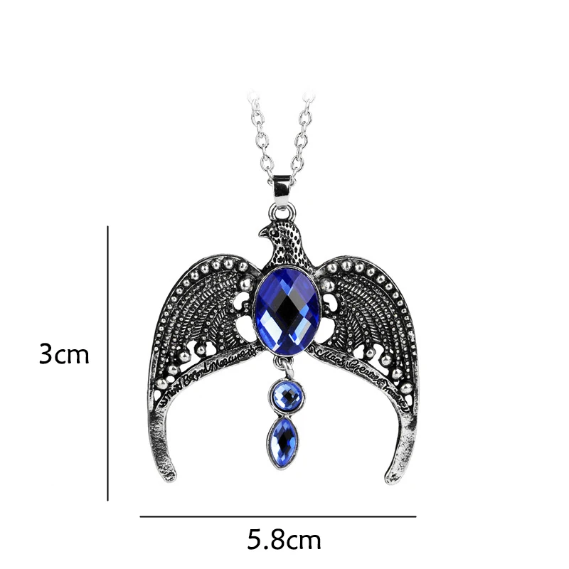 

ZXMJ Harried Ravenclaw Eagle Necklace Potter Vintage Charm Pendant For Men & Women Jewelry Two colors Eagle Crown Diadem Crystal