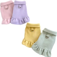 sweater dog clothes dog jacket autumn winter dog coat dress candy color lapel d ring pet costume clothing for small dogs chiwawa