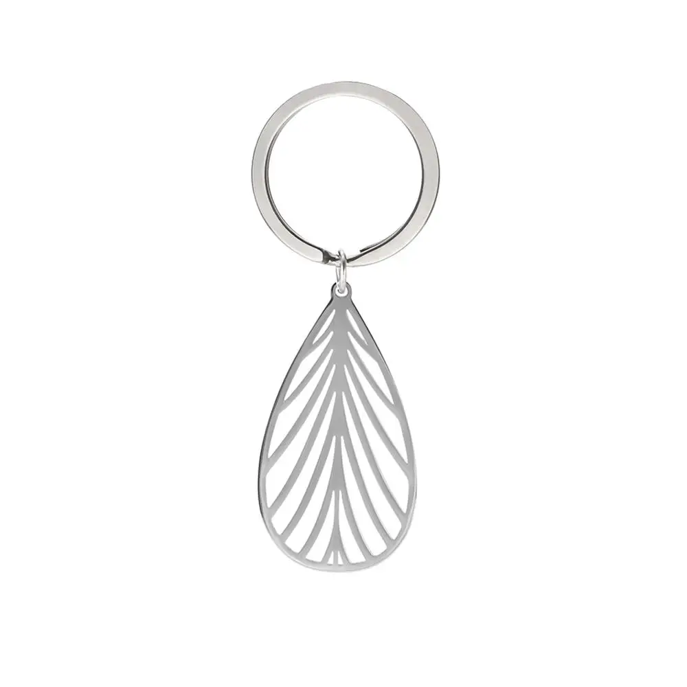 Key Chain Моя форма 316L нержавеющая сталь Большие серебряные серьги-гвоздики филигранные полые полосатые золотые висячие серьги черные ювелирные изделия - Окраска металла: Key Chain