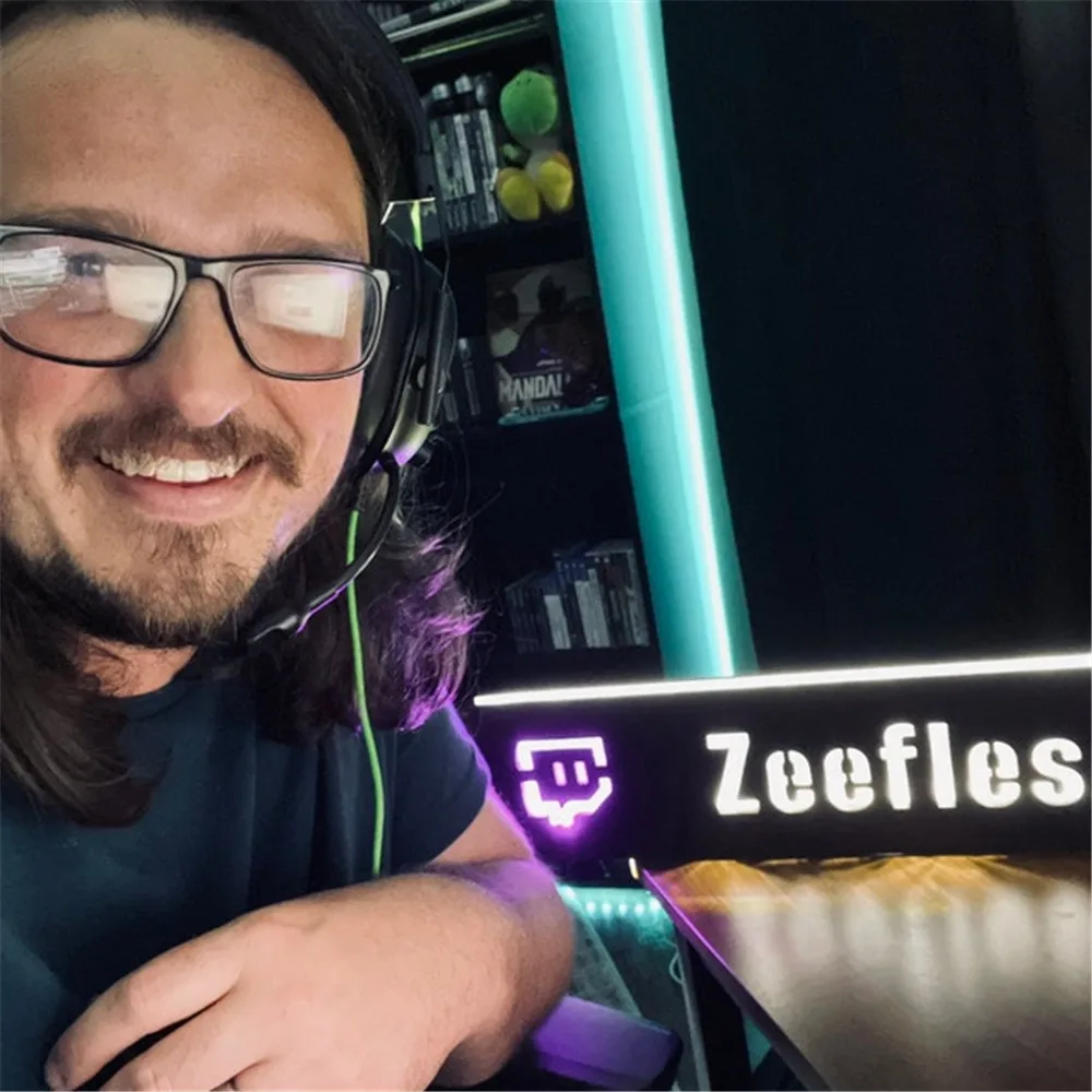 Персонализированная ярлык для геймера настенная лампа Twitch деревянный