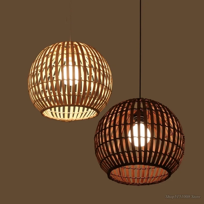 Offerte Sud-est Asiatico Di Bambù Gabbia Di Uccello Lanterna Lampada Soggiorno Sala Da Pranzo Luce Del Pendente Complementi Arredo Casa Sferica Appendere Le Luci Apparecchio A LED