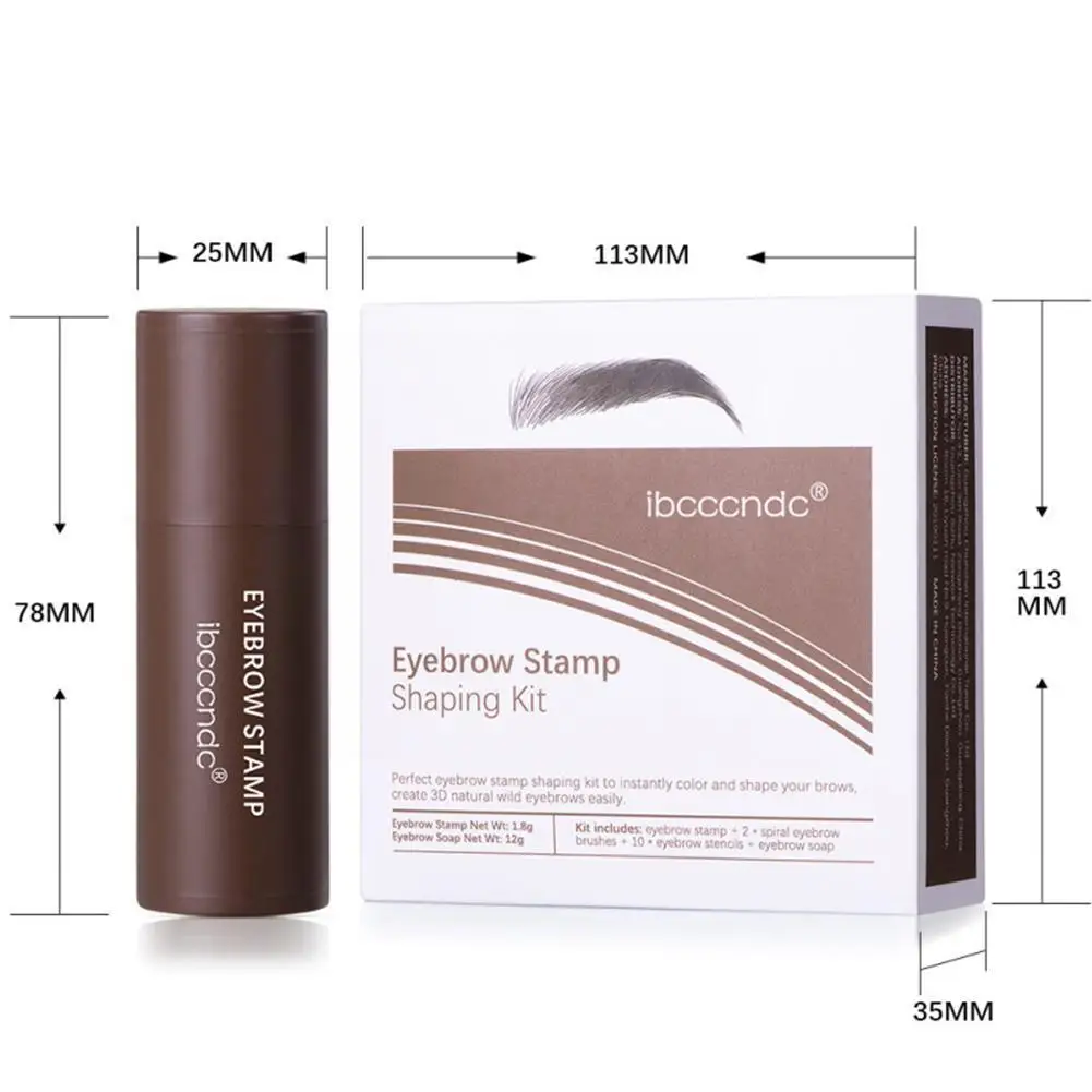 1 Set Eyebrow Brow Stamp Kit Gel Eye With 10 Reusable Stencils Brushes Q7o0 | Красота и здоровье