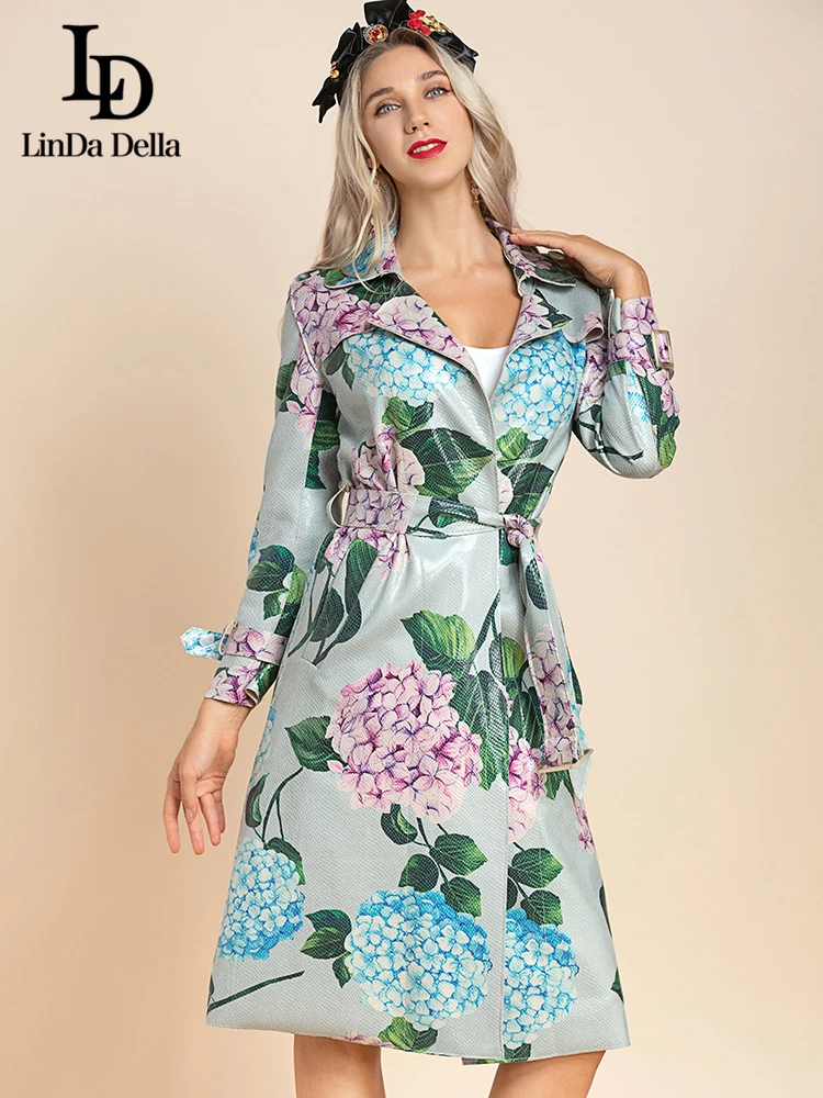 LD LINDA DELLA осенне-зимний модный длинный плащ из искусственной кожи женское