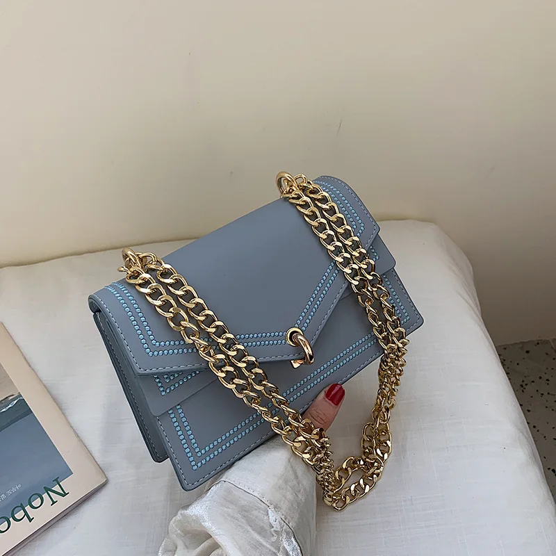Fashion Luxury Embroidery Female Shoulder Bag PU Leather Women Handbag Ladies Classic Chains Strap Messenger Crossbody Bags | Багаж и