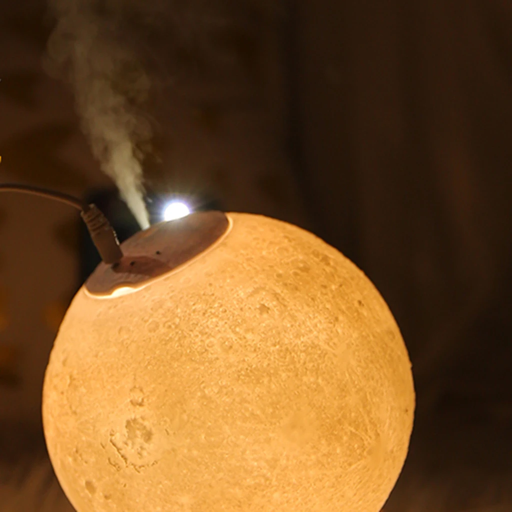 

880ML Air Humidifier 3D Moon Lamp Night Light USB Aroma Ultrasonic Essential Oil Diffuser USB Lunar Purifier for Home Car Office