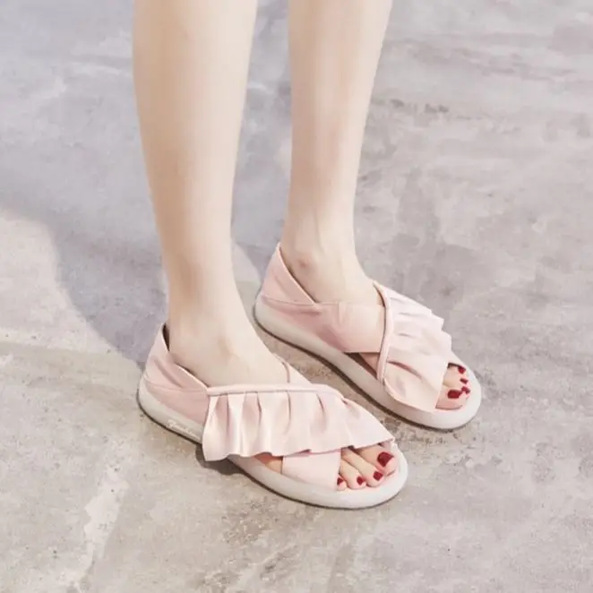 

Shoes Woman Plus Size 35-43 Soft and Comfortable Summer Sandals, Female Fashion, Flat Bottom, Student Fashion, Cutee