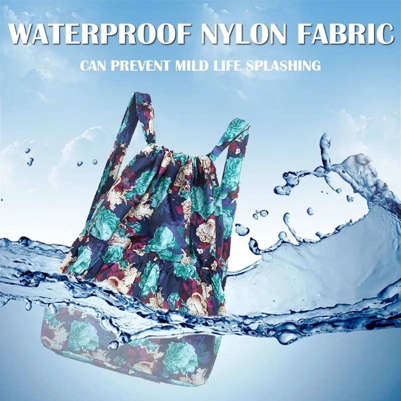 

New Versatile Nylon Cloth Backpack Drawstring Pocket Backpack Women's Bag Lightweight Sports Travel Large Capacity Backpack