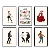 dance music poster pop culture print gift idea dancer wall art canvas painting moonwalk prints wall picture for living room club