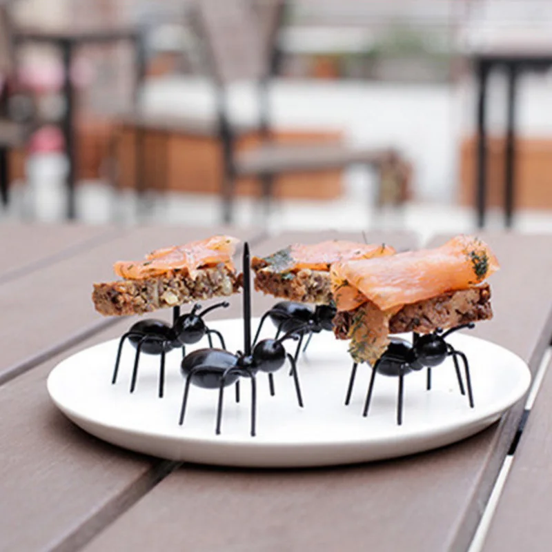 

12Pcs/set Mini Ant Fruit Fork Tableware Cute Style Snack Cake Dessert Fork For Party Decoration Kitchen Accessories