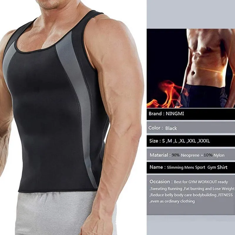 Спортивная мужская майка тренировочный жилет для талии неопреновый похудения