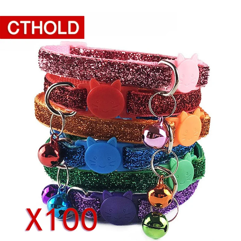 

CTHOLD 100 шт./лот Сияющий полиэстеровый собачий ошейник поводок высокого качества разные серии цветной модный дизайнерский ошейник регулируем...