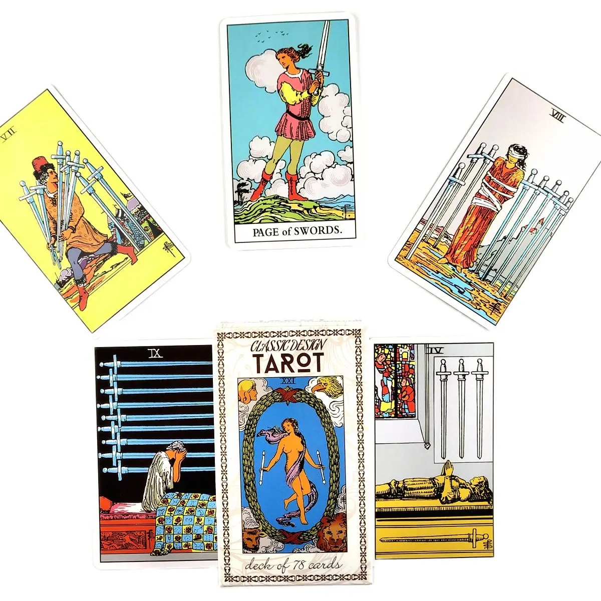 Latest High Quality Classic Design Tarot Cards Fortune Guidance Telling Divination Deck Board Game With PDF Guidebook 78 Pcs | Спорт и