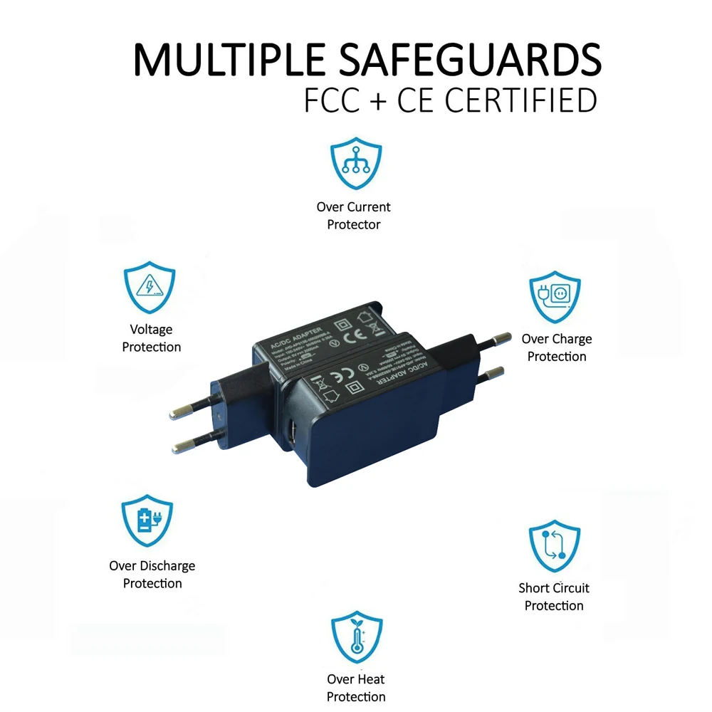 VIPATEY USB настенное зарядное устройство с европейской вилкой 5 В 2 А быстрое для