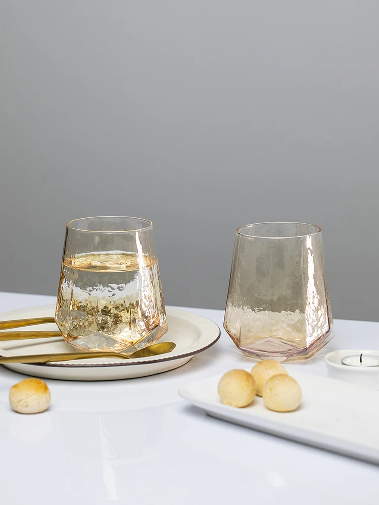 

Luxury Golden Amber Wine Glasses Lead-Free Crystal Goblet Champagne Water Cup Nordic Bar Drinking Wedding Home Drinkware