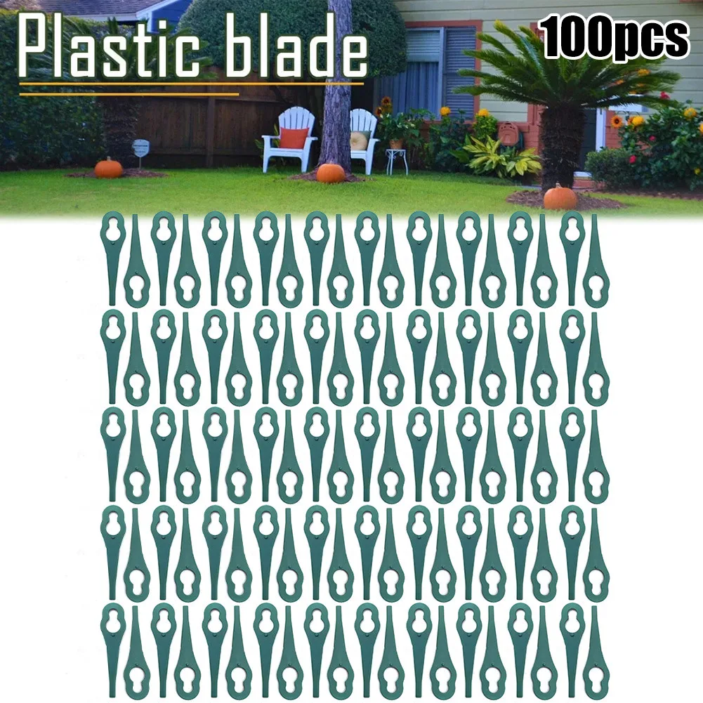 

100Pcs Length 72MM Plastic Mower Cutting Blades Fits Lawnmower 100% Brand New And High Quality