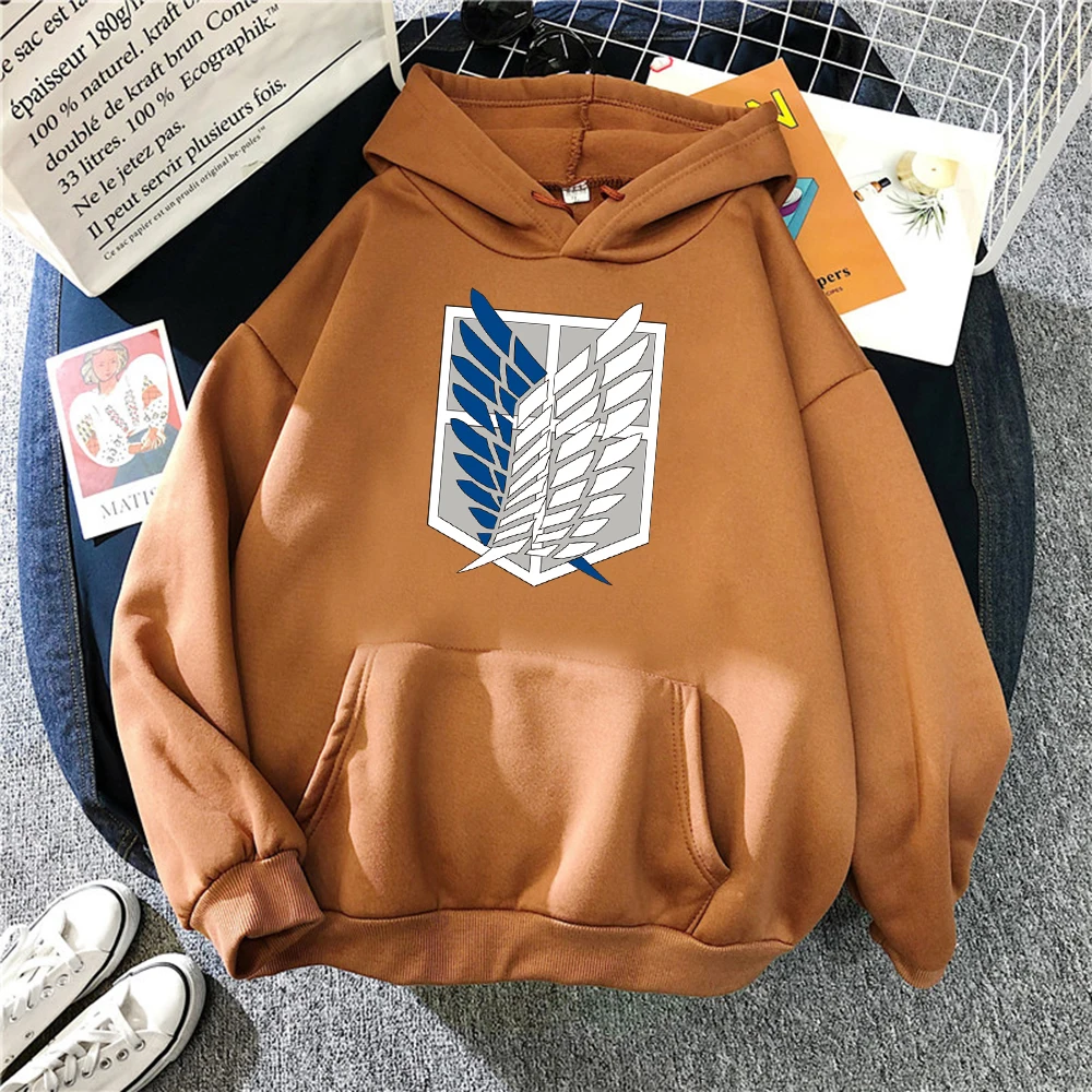 hot sale thermal vintage men sweatshirt attack on titan wings of freedom print tops soft brand male hoodie large size hoodies free global shipping