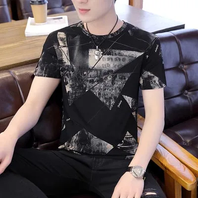 

Men's cotton summer short-sleeved T-shirt lapel T-shirt wild f