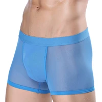 transparent mesh gauze men sexy boxers breathable thin underwear boxer shorts summer cool mens underwear panties cueca hombre