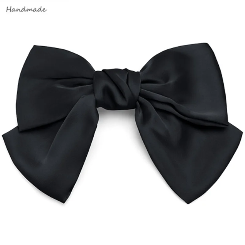 Ручной работы Многоцветный сатин с большим бантом из ленты для волос на каждый