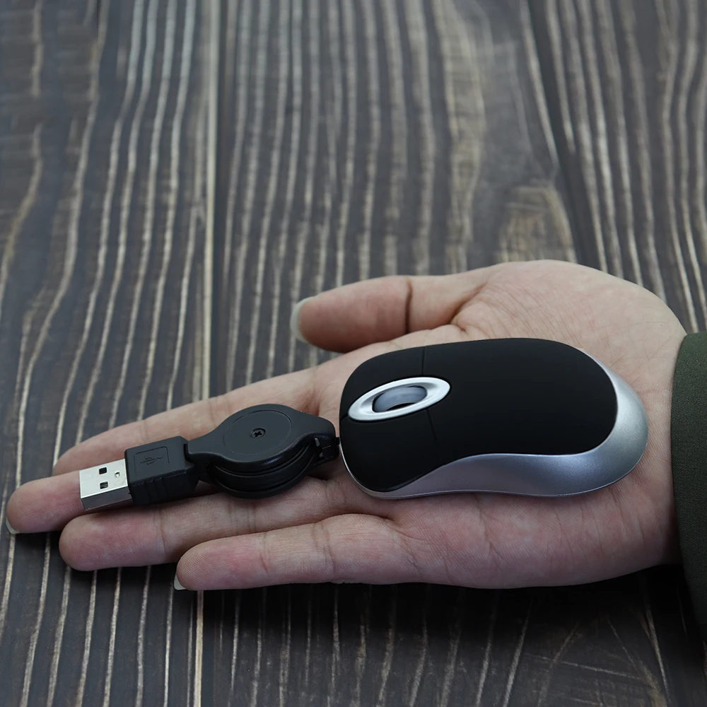 CHYI Мини Компьютерная Мышь Выдвижной Usb кабель оптическая эргономичная Mause 1600 dpi портативная маленькая 3d Проводная PC Gamer мышь для ноутбука