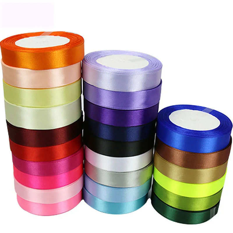 Атласная лента для рукоделия 25 ярдов/партия 2 см бруски ленты свадьбы автомобиля