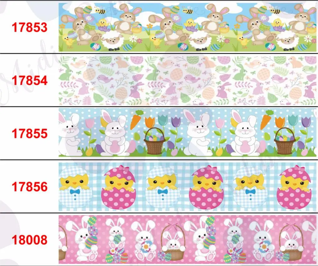 

16mm-75mm Retro Flower Cartoon Rabbit Egg Printed Grosgrain/Foe Ribbon DIY Festival Party Hair Bow 50yards/lot Happy Easter Day