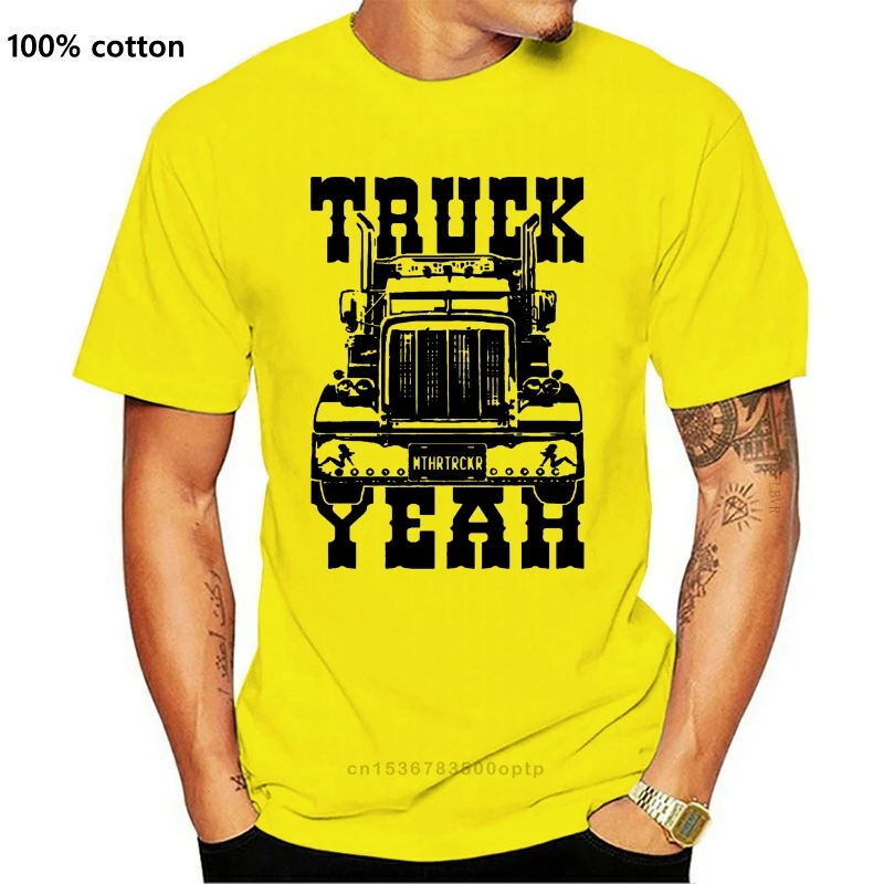 

Футболка мужская с круглым вырезом, крутая тенниска с изображением грузовика и надписи на тему рокабилли, грузовика, ага, Байкерская майка д...