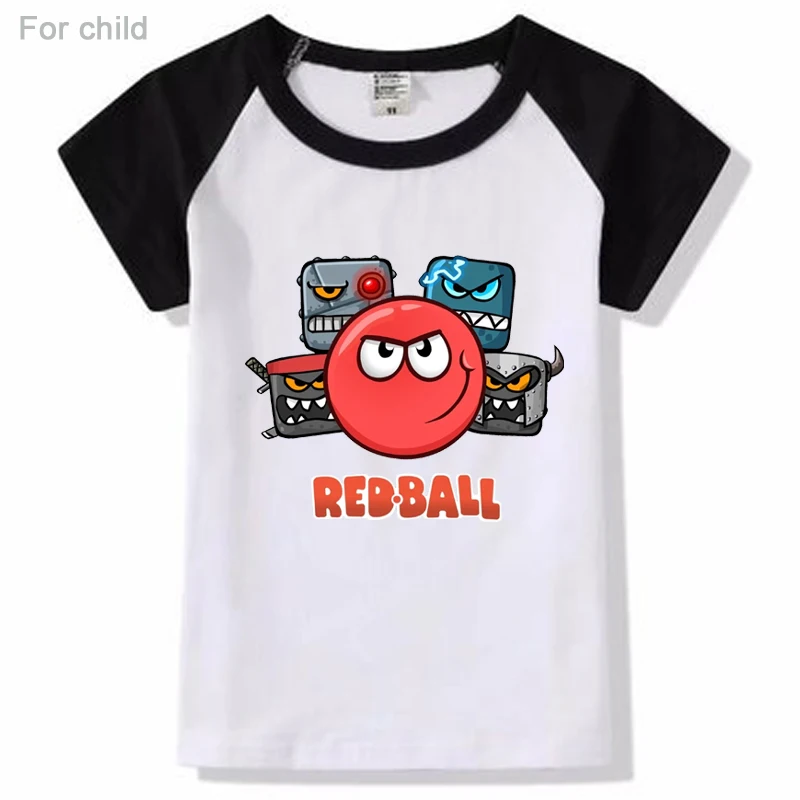 Для детских игр футболка с красным Шаром 4 О образным вырезом Летняя детская из