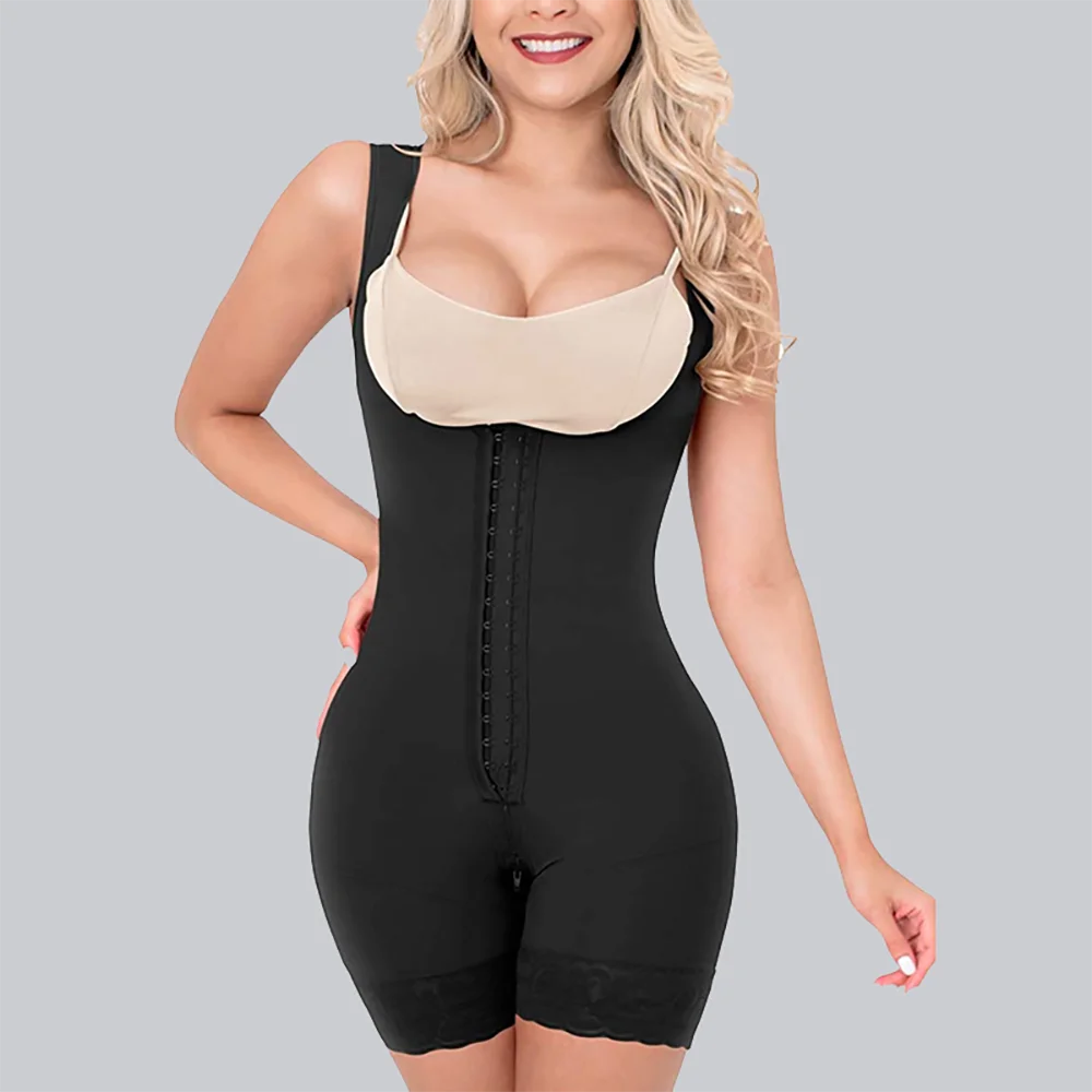 

Women's Bodyshaper Corset Lace Butt Lifter Hook And Eye Closure Open Bust Tummy Control Adjustable Wide Shoulder Strap