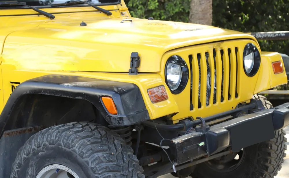 Колпаки для лампы Jeep Wrangler TJ 1997-2006 2 двери автомобиля Передняя фара Крышка лампы украшения автомобиля внешние аксессуары Стайлинг 2 шт
