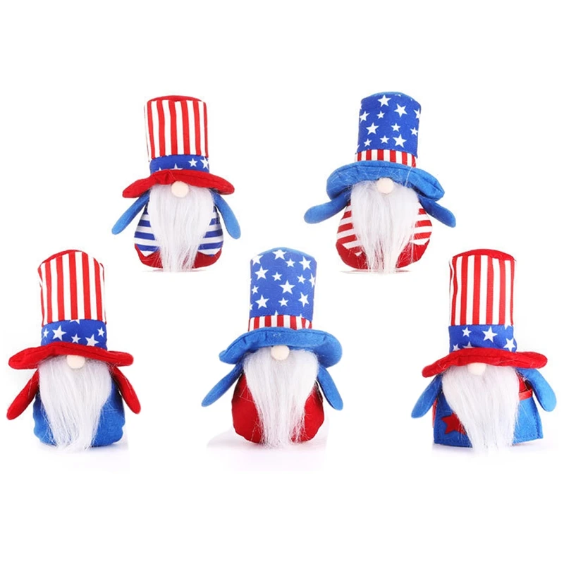 

День Независимости гном звезды полосы патриотический томте 4 июля подарок карликовый эльф кухонный многоярусный поднос Декор