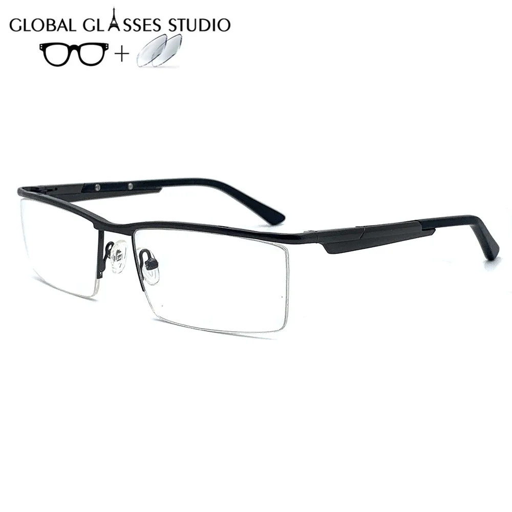 Мужские металлические очки оправа для чтения близорукость линзы по рецепту 1 56